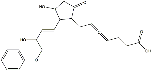 7-[3-Hydroxy-2-(3-hydroxy-4-phenoxy-1-butenyl)-5-oxocyclopentyl]-4,5-heptadienoic acid Struktur