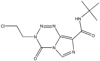 3-(2-Chloroethyl)-3,4-dihydro-4-oxo-N-tert-butylimidazo[5,1-d]-1,2,3,5-tetrazine-8-carboxamide Struktur