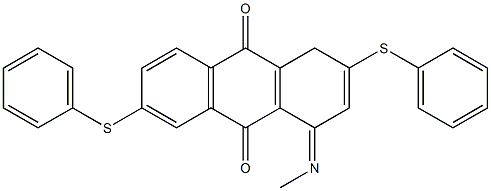 1,4-Dihydro-2,6-bis(phenylthio)-4-(methylimino)anthraquinone Struktur