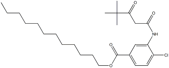 4-Chloro-3-(4,4-dimethyl-1,3-dioxopentylamino)benzoic acid dodecyl ester Struktur