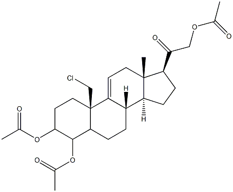 3,4,21-Tri(acetyloxy)-19-chloro-pregn-9(11)-en-20-one Struktur