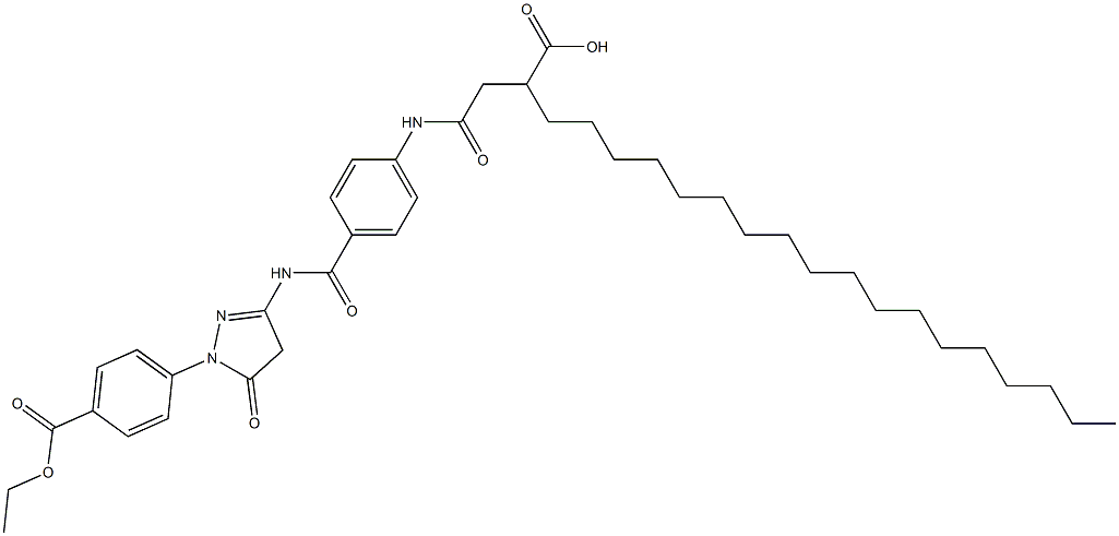 3-[4-(3-Carboxy-1-oxohenicosylamino)benzoylamino]-1-(4-ethoxycarbonylphenyl)-2-pyrazolin-5-one Struktur