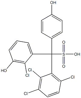 (2-Chloro-3-hydroxyphenyl)(2,3,6-trichlorophenyl)(4-hydroxyphenyl)methanesulfonic acid Struktur