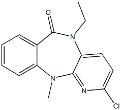 5,11-Dihydro-2-chloro-5-ethyl-11-methyl-6H-pyrido[2,3-b][1,4]benzodiazepin-6-one Struktur