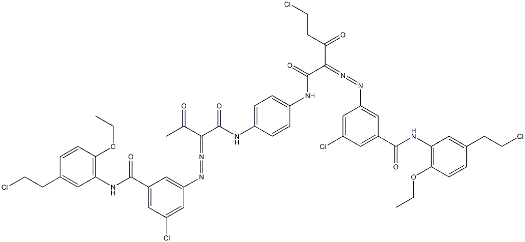 3,3'-[2-(Chloromethyl)-1,4-phenylenebis[iminocarbonyl(acetylmethylene)azo]]bis[N-[3-(2-chloroethyl)-6-ethoxyphenyl]-5-chlorobenzamide] Struktur