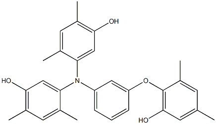 N,N-Bis(5-hydroxy-2,4-dimethylphenyl)-3-(6-hydroxy-2,4-dimethylphenoxy)benzenamine Struktur