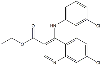 4-[[3-Chlorophenyl]amino]-7-chloroquinoline-3-carboxylic acid ethyl ester Struktur