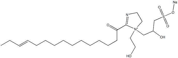 1-(2-Hydroxyethyl)-1-[2-hydroxy-3-(sodiooxysulfonyl)propyl]-2-(12-pentadecenoyl)-2-imidazoline-1-ium Struktur