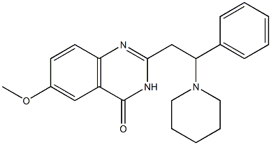 6-Methoxy-2-[2-(1-piperidinyl)-2-phenylethyl]quinazolin-4(3H)-one Struktur