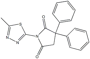 1-(5-Methyl-1,3,4-thiadiazol-2-yl)-3,3-diphenylpyrrolidine-2,5-dione Struktur