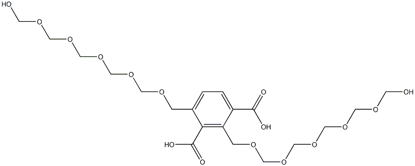 2,4-Bis(11-hydroxy-2,4,6,8,10-pentaoxaundecan-1-yl)isophthalic acid Struktur