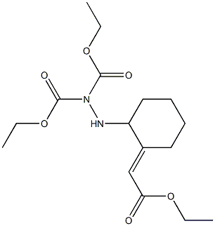 [2-[N,N'-Bis(ethoxycarbonyl)hydrazino]cyclohexan-1-ylidene]acetic acid ethyl ester Struktur