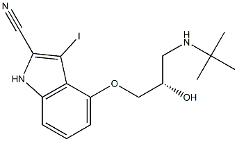 4-[(S)-3-[(1,1-Dimethylethyl)amino]-2-hydroxypropoxy]-3-iodo-1H-indole-2-carbonitrile Struktur