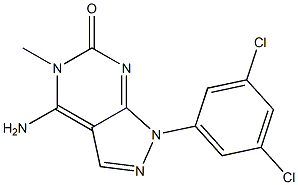 4-Amino-1-(3,5-dichlorophenyl)-5-methyl-1H-pyrazolo[3,4-d]pyrimidin-6(5H)-one Struktur