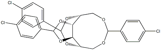 1-O,6-O:2-O,5-O:3-O,4-O-Tris(4-chlorobenzylidene)-D-glucitol Struktur