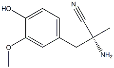 [R,(-)]-2-Amino-2-(4-hydroxy-3-methoxybenzyl)propiononitrile Struktur