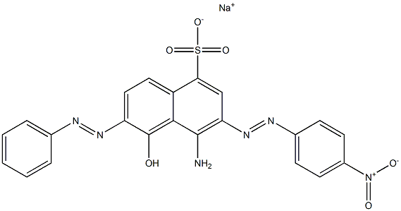 8-Amino-1-hydroxy-7-(4-nitrophenylazo)-2-phenylazo-5-naphthalenesulfonic acid sodium salt Struktur