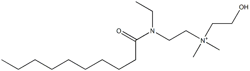 2-(N-Ethyl-N-decanoylamino)-N-(2-hydroxyethyl)-N,N-dimethylethanaminium Struktur