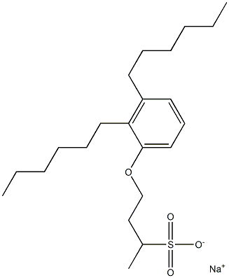 4-(2,3-Dihexylphenoxy)butane-2-sulfonic acid sodium salt Struktur