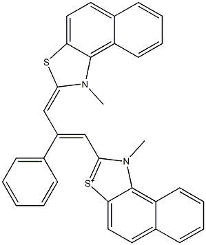 1-Methyl-2-[3-[1-methylnaphtho[1,2-d]thiazol-2(1H)-ylidene]-2-phenyl-1-propenyl]naphtho[1,2-d]thiazol-3-ium Struktur