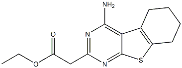 4-Amino-5,6,7,8-tetrahydro[1]benzothieno[2,3-d]pyrimidine-2-acetic acid ethyl ester Struktur