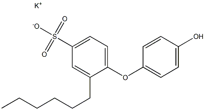 4'-Hydroxy-2-hexyl[oxybisbenzene]-4-sulfonic acid potassium salt Struktur