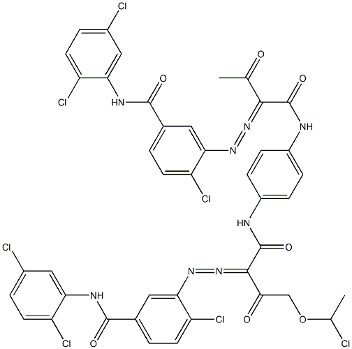 3,3'-[2-[(1-Chloroethyl)oxy]-1,4-phenylenebis[iminocarbonyl(acetylmethylene)azo]]bis[N-(2,5-dichlorophenyl)-4-chlorobenzamide] Struktur