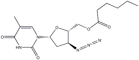 3'-Azido-5'-O-hexanoyl-3'-deoxythymidine Struktur