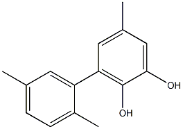 3-(2,5-Dimethylphenyl)-5-methylbenzene-1,2-diol Struktur