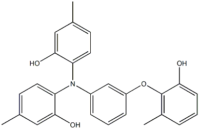 N,N-Bis(2-hydroxy-4-methylphenyl)-3-(2-hydroxy-6-methylphenoxy)benzenamine Struktur