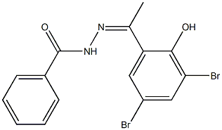 N'-[1-(2-Hydroxy-3,5-dibromophenyl)ethylidene]benzhydrazide Struktur