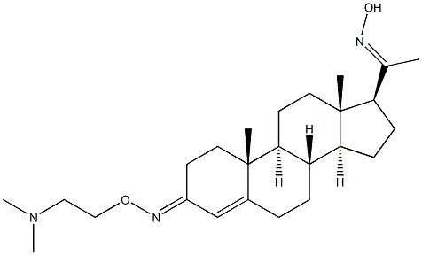 (3E,20E)-3-[2-(Dimethylamino)ethoxyimino]pregn-4-en-20-one oxime Struktur