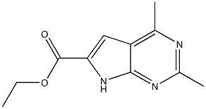 2,4-Dimethyl-7H-pyrrolo[2,3-d]pyrimidine-6-carboxylic acid ethyl ester Struktur