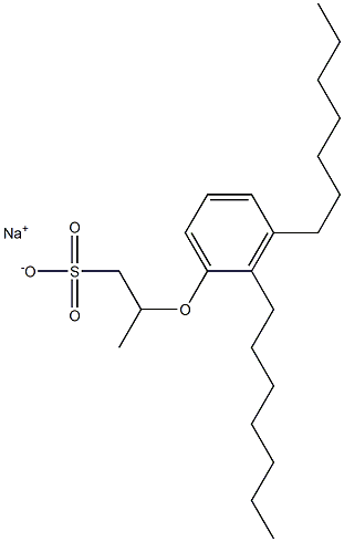 2-(2,3-Diheptylphenoxy)propane-1-sulfonic acid sodium salt Struktur