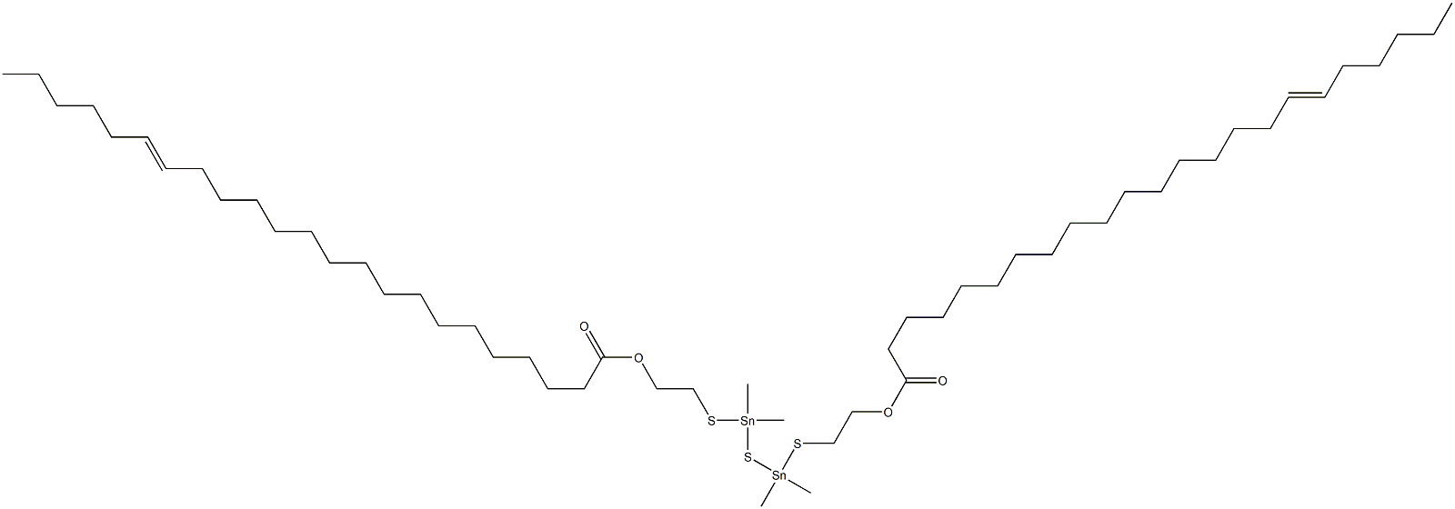 Bis[dimethyl[[2-(16-docosenylcarbonyloxy)ethyl]thio]stannyl] sulfide Struktur