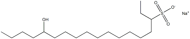 14-Hydroxyoctadecane-3-sulfonic acid sodium salt Struktur