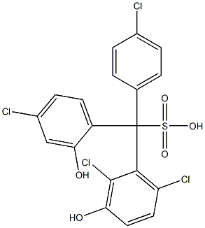 (4-Chlorophenyl)(4-chloro-2-hydroxyphenyl)(2,6-dichloro-3-hydroxyphenyl)methanesulfonic acid Struktur