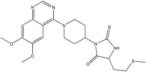 1-[1-(6,7-Dimethoxyquinazolin-4-yl)piperidin-4-yl]-4-[2-(methylthio)ethyl]-2-thioxoimidazolidin-5-one Struktur