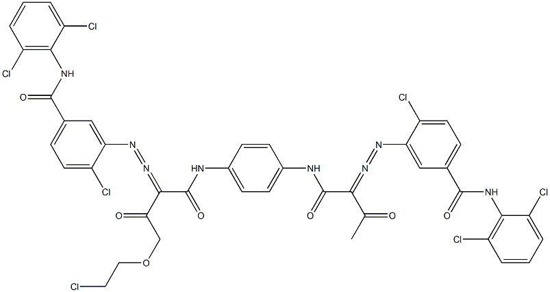 3,3'-[2-[(2-Chloroethyl)oxy]-1,4-phenylenebis[iminocarbonyl(acetylmethylene)azo]]bis[N-(2,6-dichlorophenyl)-4-chlorobenzamide] Struktur