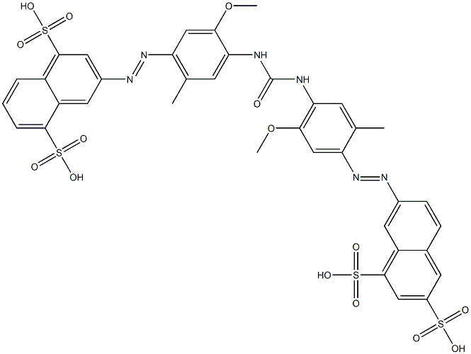 7-[[4-[[[[4-[(4,8-Disulfo-2-naphtyl)azo]-2-methoxy-5-methylphenyl]amino]carbonyl]amino]-5-methoxy-2-methylphenyl]azo]-1,3-naphthalenedisulfonic acid Struktur