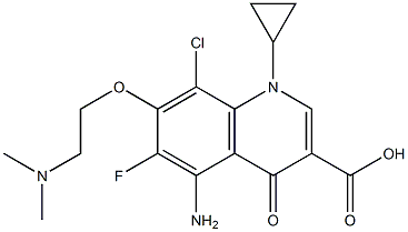 7-[2-(Dimethylamino)ethoxy]-8-chloro-6-fluoro-5-amino-1-cyclopropyl-1,4-dihydro-4-oxoquinoline-3-carboxylic acid Struktur