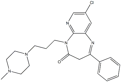 8-Chloro-2-phenyl-5-[3-(4-methylpiperazin-1-yl)propyl]-3H-pyrido[2,3-b][1,4]diazepin-4(5H)-one Struktur