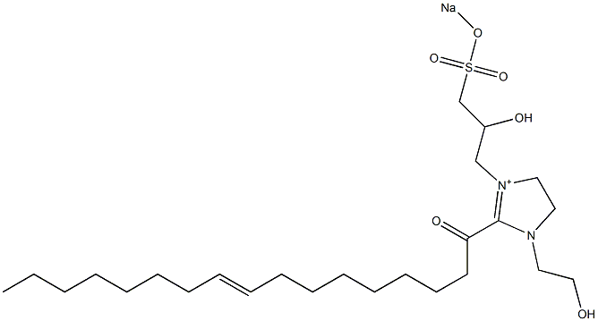 1-(2-Hydroxyethyl)-3-[2-hydroxy-3-(sodiooxysulfonyl)propyl]-2-(9-heptadecenoyl)-2-imidazoline-3-ium Struktur