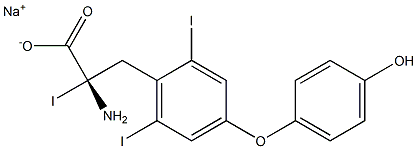 (S)-2-Amino-3-[4-(4-hydroxyphenoxy)-2,6-diiodophenyl]-2-iodopropanoic acid sodium salt Struktur