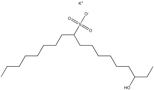 16-Hydroxyoctadecane-9-sulfonic acid potassium salt Struktur