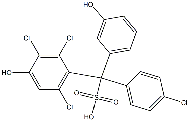 (4-Chlorophenyl)(2,3,6-trichloro-4-hydroxyphenyl)(3-hydroxyphenyl)methanesulfonic acid Struktur