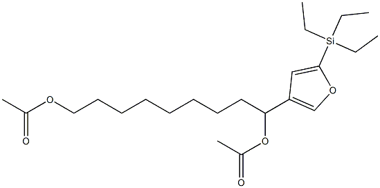 Acetic acid 1-[5-(triethylsilyl)-3-furyl]-9-acetoxynonyl ester Struktur