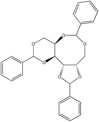 1-O,3-O:2-O,6-O:4-O,5-O-Tribenzylidene-L-glucitol Struktur