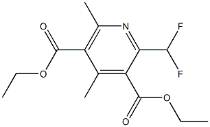 2-Difluoromethyl-6-methyl-4-methylpyridine-3,5-dicarboxylic acid diethyl ester Struktur