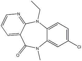 6,11-Dihydro-8-chloro-11-ethyl-6-methyl-5H-pyrido[2,3-b][1,5]benzodiazepin-5-one Struktur